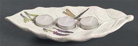 Naturewood Sculpted Leaf 3 Tea Light Holder