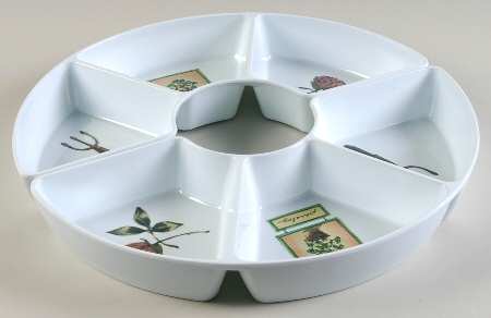 Naturewood Melamine 2 Pc Umbrella Tray(2-3sect Cresenttrays)