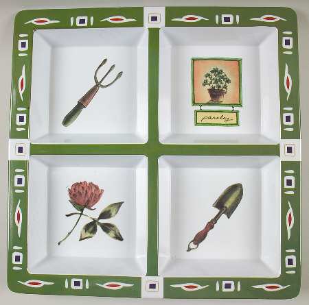 Naturewood 4 Section Square Melamine Tray