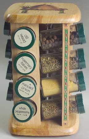 Naturewood Spice Jar Set with Wood Lazy Susan