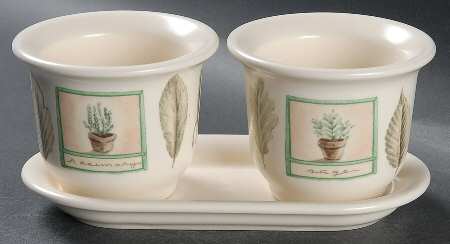Naturewood Herb Pots W/Tray (2 Pots,1try)