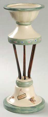 Naturewood 10" Metal & Resin Candleholder