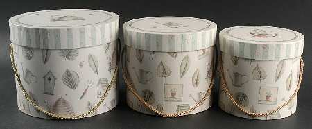 Naturewood (Set of 3) Round Paper Nesting Box Set