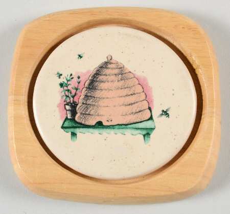 Naturewood Ceramic Center Wood Frame Coaster