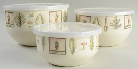 Naturewood (3 Pc) Metal Bowl Set & Lid (5 7/8",7",7 3/4")