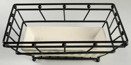 Naturewood Metal Bread/Basket w/Ceramic Tray