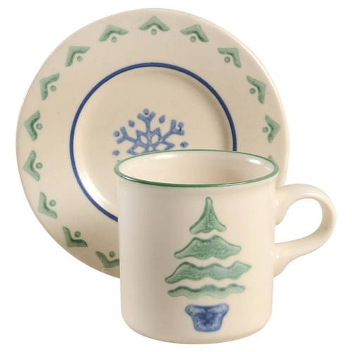 Nordic Christmas Flat Cup & Saucer Set