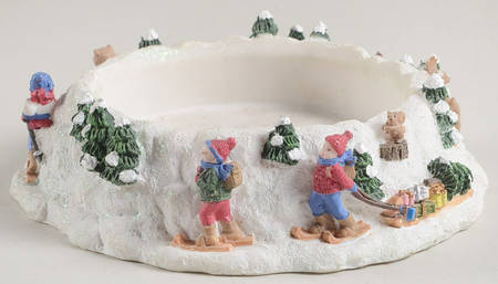 Nordic Christmas Base for 2 Piece Sculptured Tea Light Globe by Pfaltzgraff