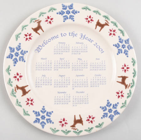 Nordic Christmas "2001" Calendar Plate