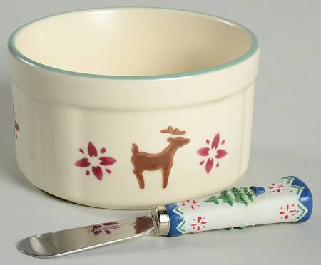 Nordic Christmas Dip Bowl & Spreader Set