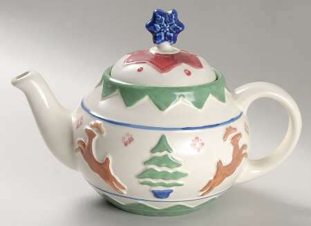 Nordic Christmas Sculpted Teapot & Lid by Pfaltzgraff