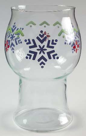 Nordic Christmas Glass Pillar Float Candleholder by Pfaltzgraff