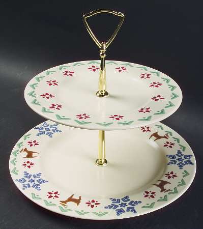 Nordic Christmas 2 Tiered Serving Tray (Dinner & Salad Plate)