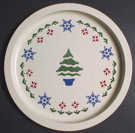Nordic Christmas 13" Metal Round Tray