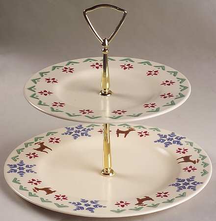Nordic Christmas 6 5/8"-10"  2 Tiered Serving Tray (Dp, Sp) HC