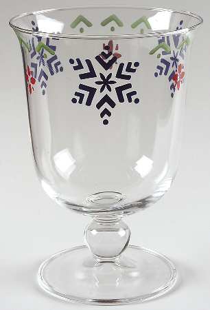 Nordic Christmas Pedestal Glassware Hurricane by Pfaltzgraff