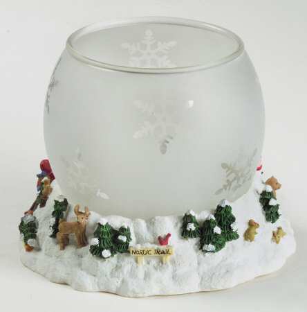 Nordic Christmas 2 Piece Sculptured Tea Light Globe by Pfaltzgraff