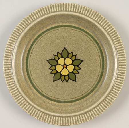 Nordic Green Decorated Bread & Butter Plate