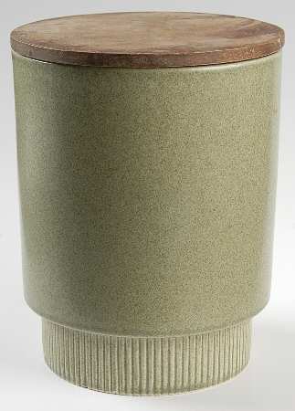 Nordic Green Extra Large Canister & Wood Lid