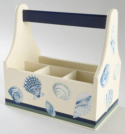 Ocean Breeze Wood Silverware/Napkin Caddy by Pfaltzgraff