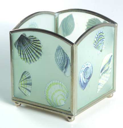 Ocean Breeze Stain Glass Candleholder