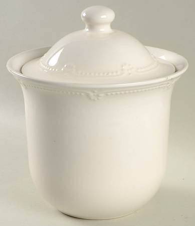 Pearl Brocade Small Canister & Lid