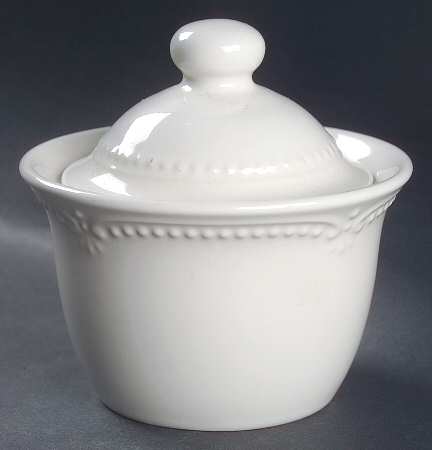 Pearl Brocade Sugar Bowl & Lid