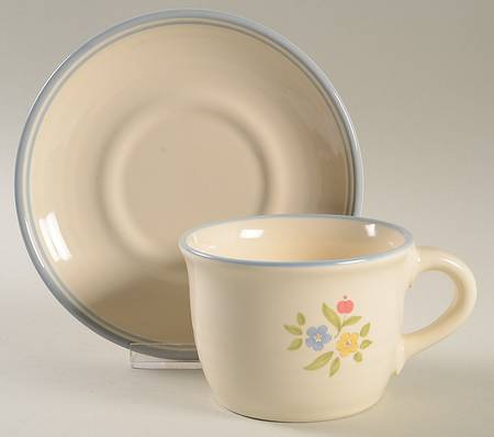 Perennials (Medley Collection) Flat Cup & Saucer Set