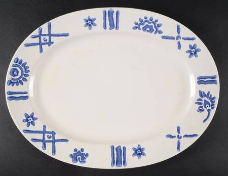 Tile Border 14" Oval Serving Platter