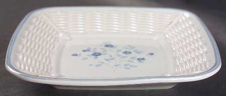 Poetry Glossy Open Candy Dish with Wicker Trim
