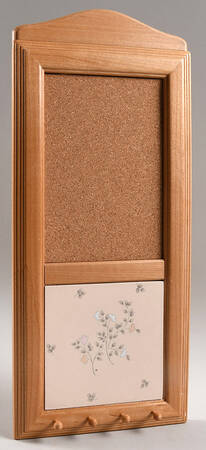 Remembrance 15" Natural Wood Memo Board/Key Rack  HC