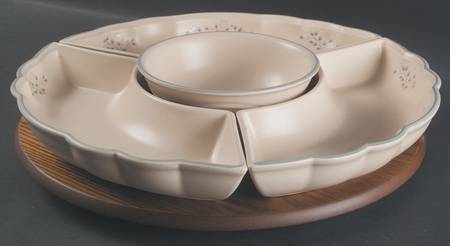 Remembrance (5 Pc) Lazy Susan (3 Sides, 1 Center & Wood Base)