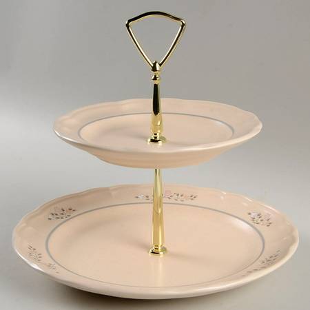 Remembrance 2 Tiered Serving Tray (Dinner & Salad Plate)