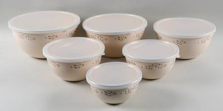 Remembrance Metal Bowl Set, 6 Bowls & Plastic Lids