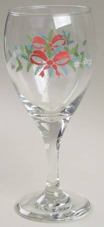 Red Ribbons 10 Oz Glassware Wine Goblet