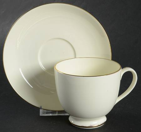 Royale Cream Footed Cup & Saucer Set
