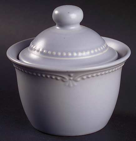 Sea Blue Pearls Sugar Bowl & Lid