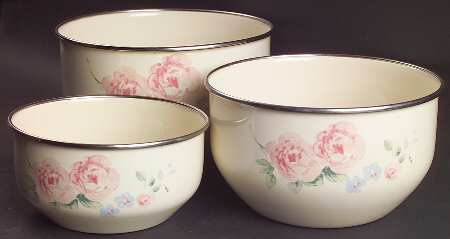 Secret Rose (3 Piece) Metal Bowl Set No Lids