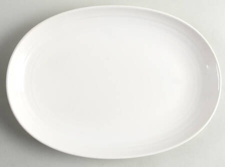 Simply White Circles 12" Oval Serving Platter