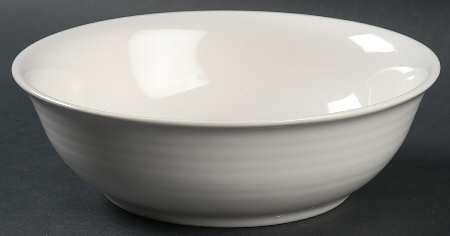 Simply White Circles 7" Round Vegetable Bowl