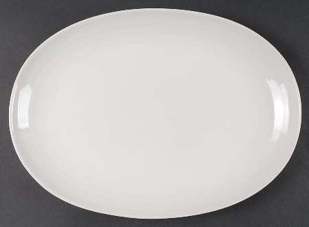 Simply White Circles 14" Oval Serving Platter