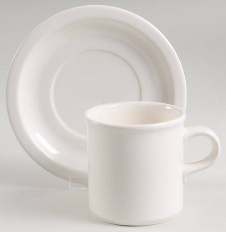 Simply White Shapes Flat Cup & Saucer Set