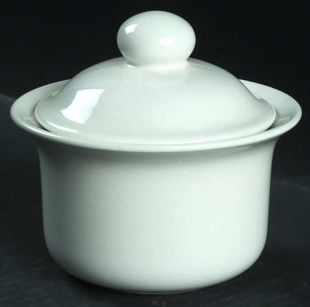 Simply White Shapes Sugar Bowl & Lid