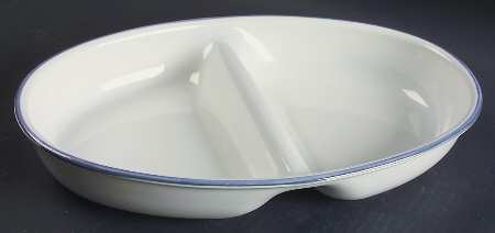 Sky 12" Oval Divided Vegetable Bowl