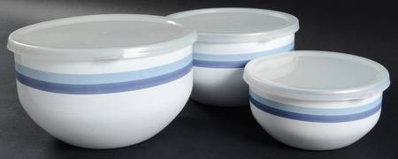 Sky 3 Pc Metal Bowl & Plastic Lid (5 3/4", 7", 7 3/4")