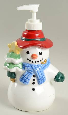 Snow Village Figural Lotion Dispenser