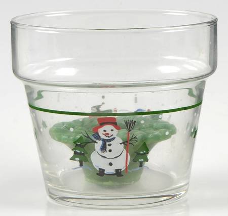 Snow Village Glassware Flower Pot/Votive