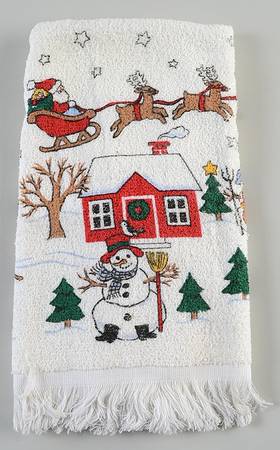 Snow Village Dish Towel-Cloth