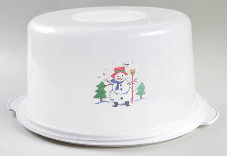 Snow Village Plastic Cake Server & Lid