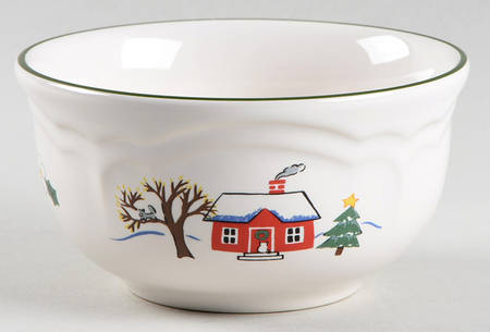 Snow Village Dessert Bowl